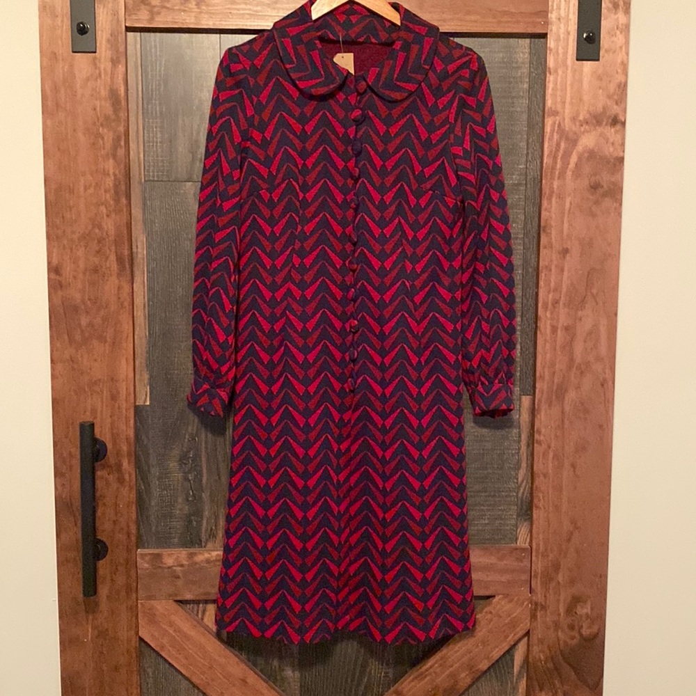 Stylish Red and Black Chevron Dress